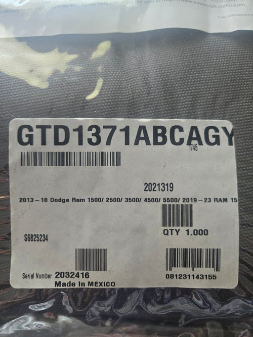 NEW Covercraft Carhartt Dodge Ram Seat Cover GTD1371ABCAGY
